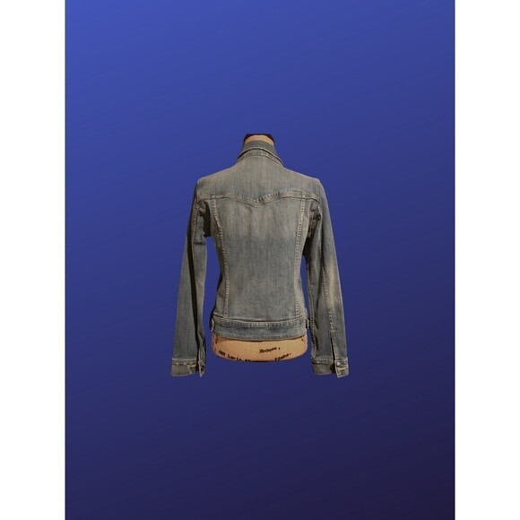 LEVI STRAUSS & CO. Distressed Jean Jacket Trucker, Faded Blue Wash, Size M, EUC - Picture 2 of 8
